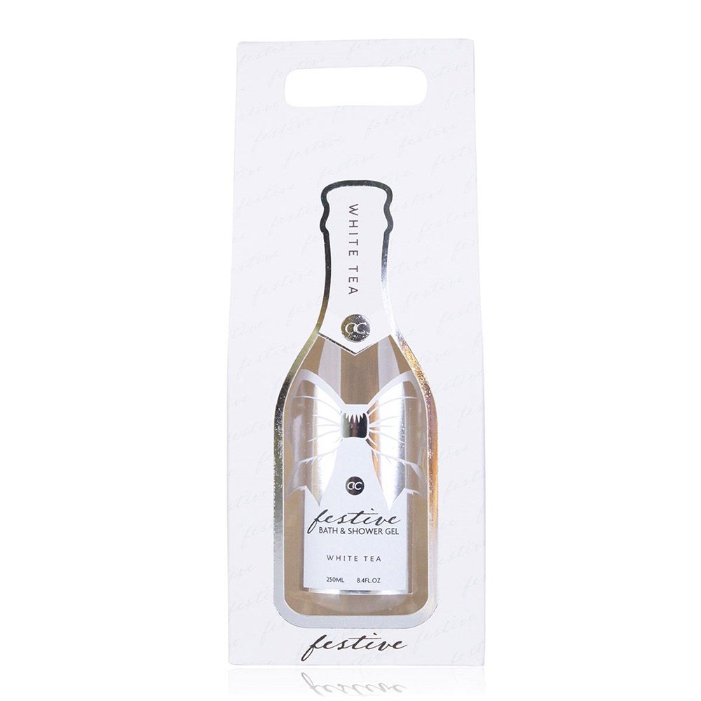 Bath & sh. gel 250ml FESTIVE in white champagne gift box