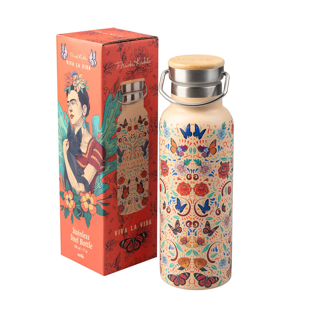 Metallic Bottle with Handle 500ml FRIDA KAHLO Viva la Vida