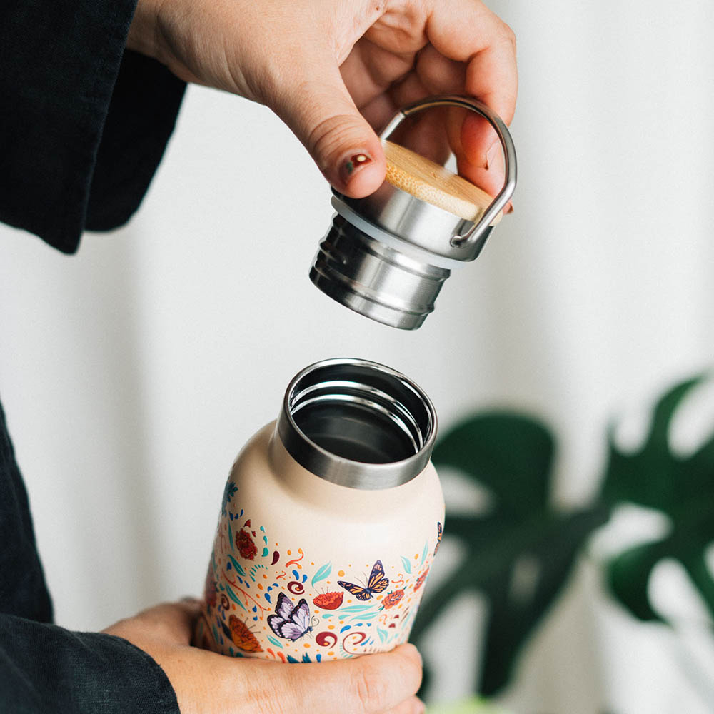 Metallic Bottle with Handle 500ml FRIDA KAHLO Viva la Vida