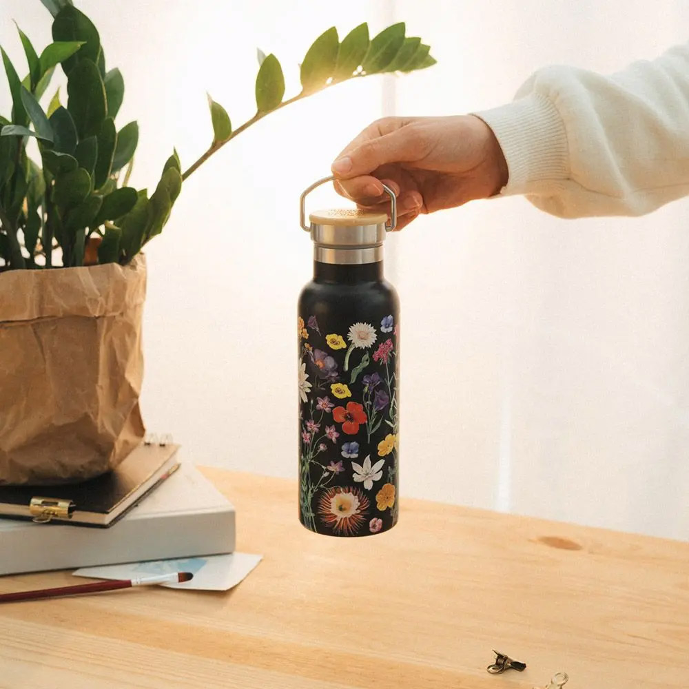 Μεταλλικό Μπουκάλι Θερμός με Λαβή 500ml SLEEPLESS GARDEN