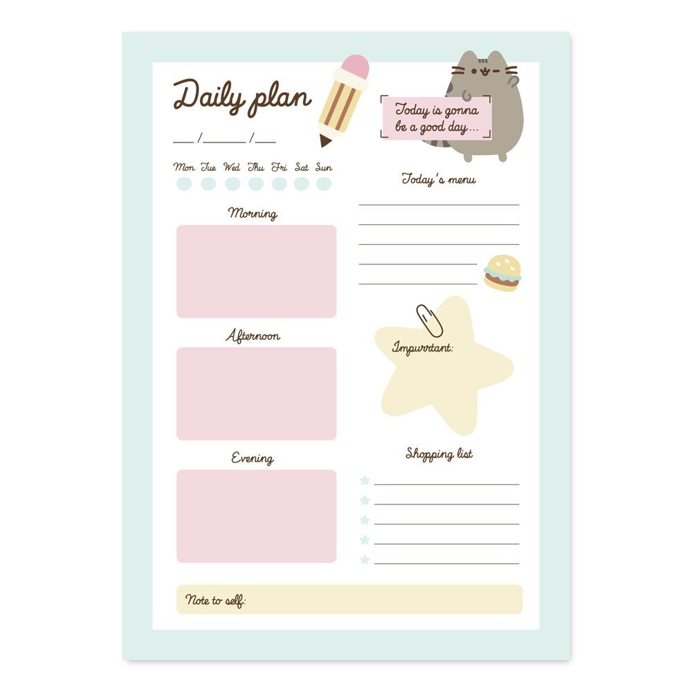 Daily To do list Α5 54 Sheets PUSHEEN Foodie Collection