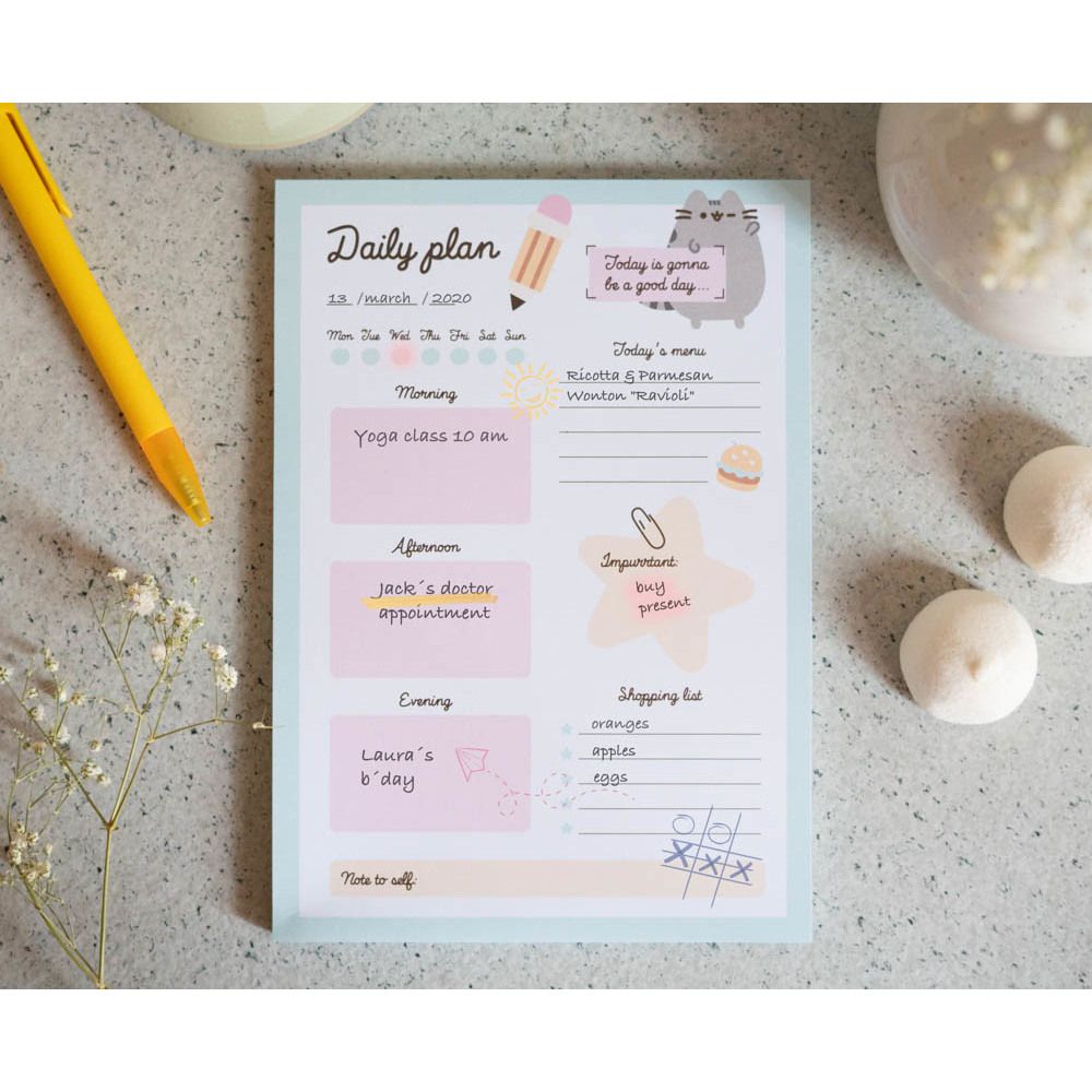Daily To do list Α5 54 Sheets PUSHEEN Foodie Collection