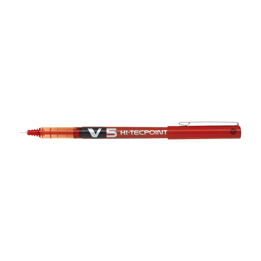 Στυλό Υγρής Μελάνης 0.5mm PILOT V5 HI-TECPOINT Κόκκινο, σε Κουτί 12τμχ