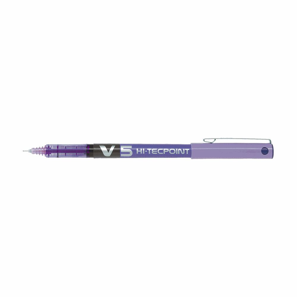 Στυλό 0.5mm με Αμπούλα PILOT V5 HI-TECPOINT Μοβ, σε Κουτί 12τμχ