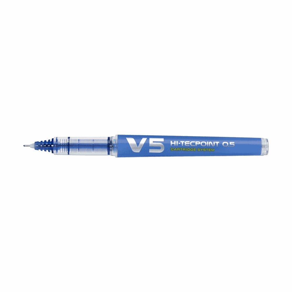 Στυλό 0.5mm με Αμπούλα PILOT V5 HI-TECPOINT Μπλε, σε Κουτί 10τμχ