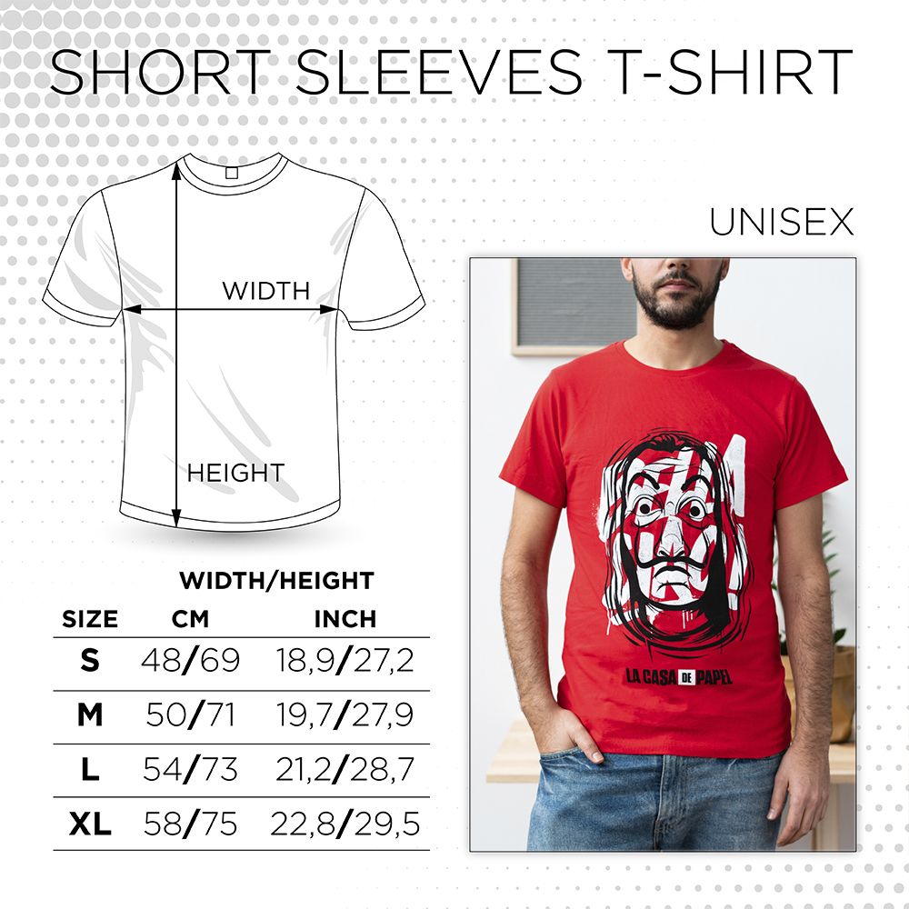 T-Shirt Size L LA CASA DE PAPEL Mask