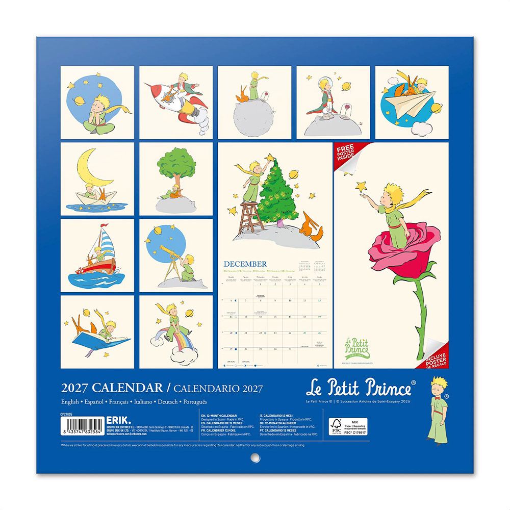 Ημερολόγιο Τοίχου 16 Μηνών 2027 30X30εκ THE LITTLE PRINCE