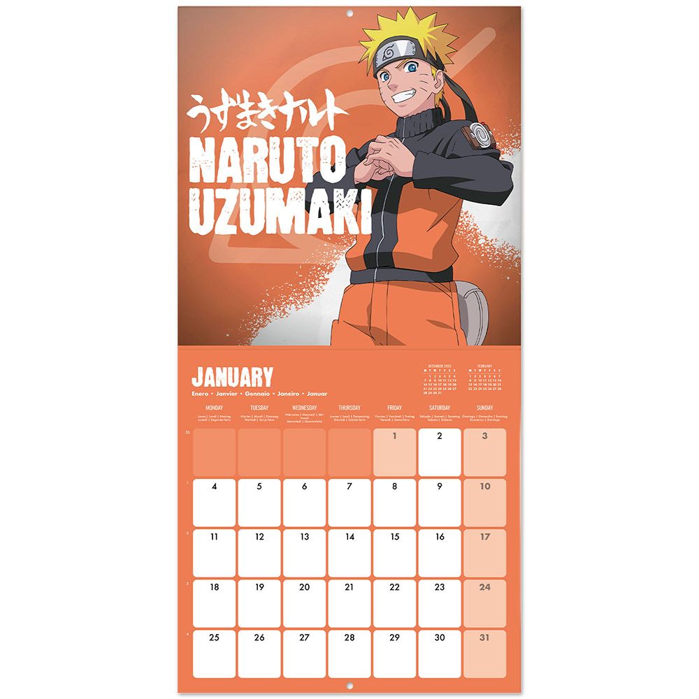 Ημερολόγιο Τοίχου 16 Μηνών 2027 30X30εκ NARUTO SHIPPUDEN