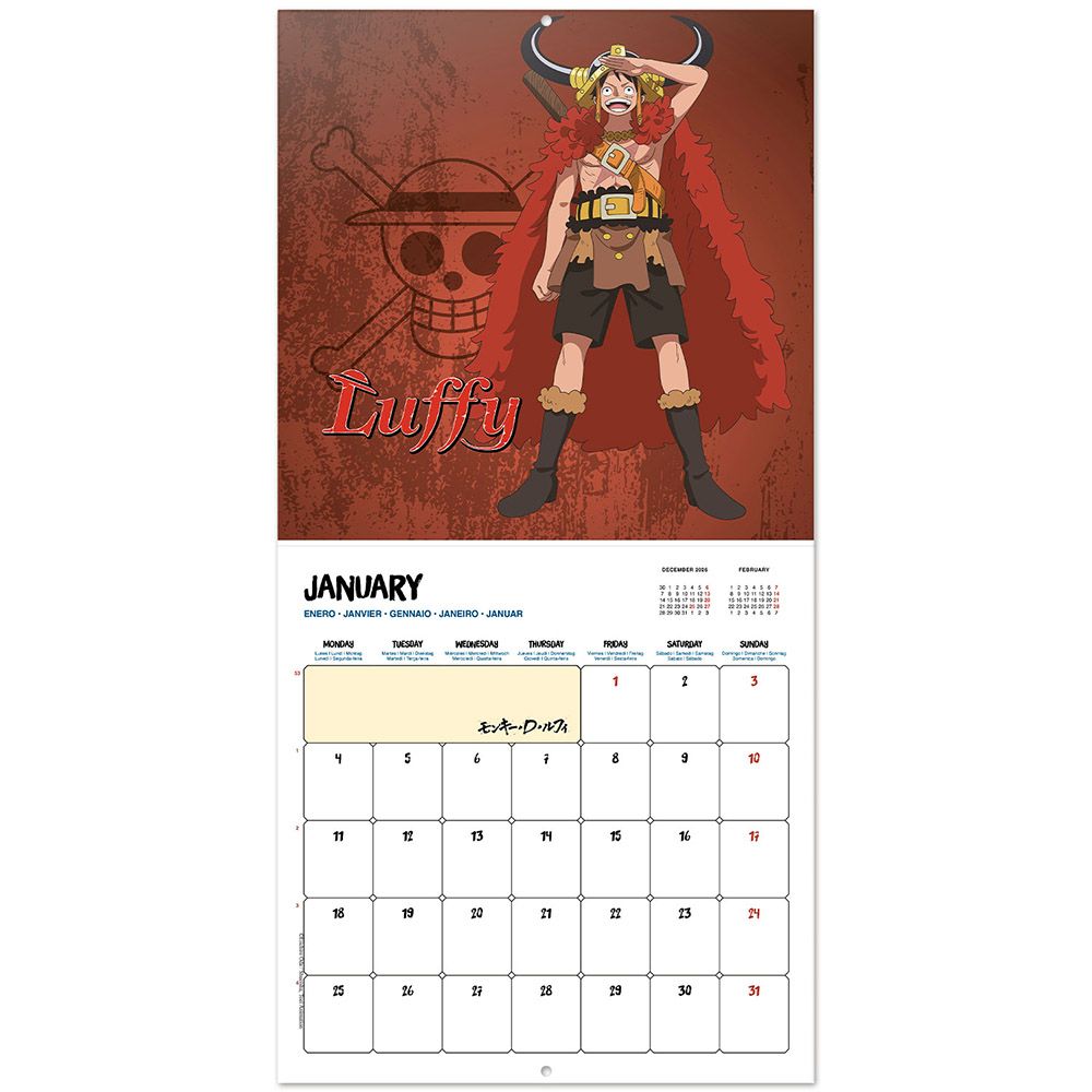 Wall Calendar 2027 30X30cm ONE PIECE Elbaph