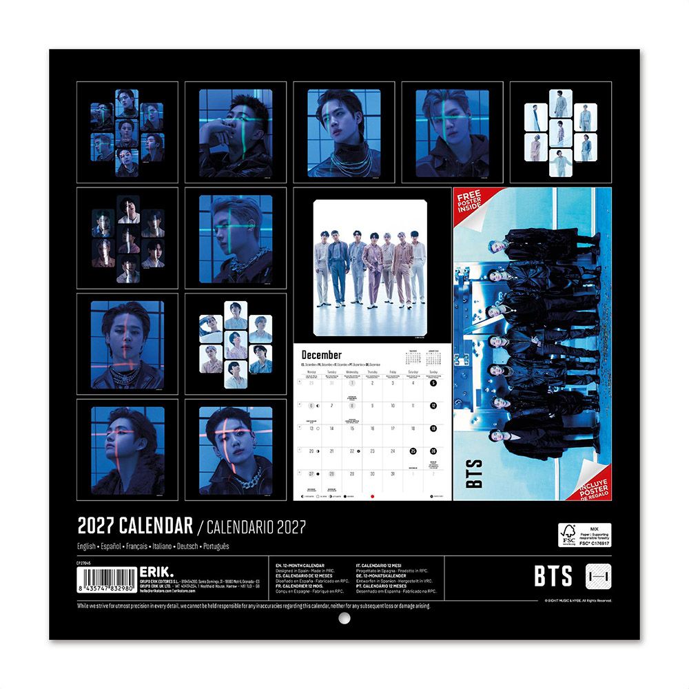 Wall Calendar 2027 30X30cm BTS