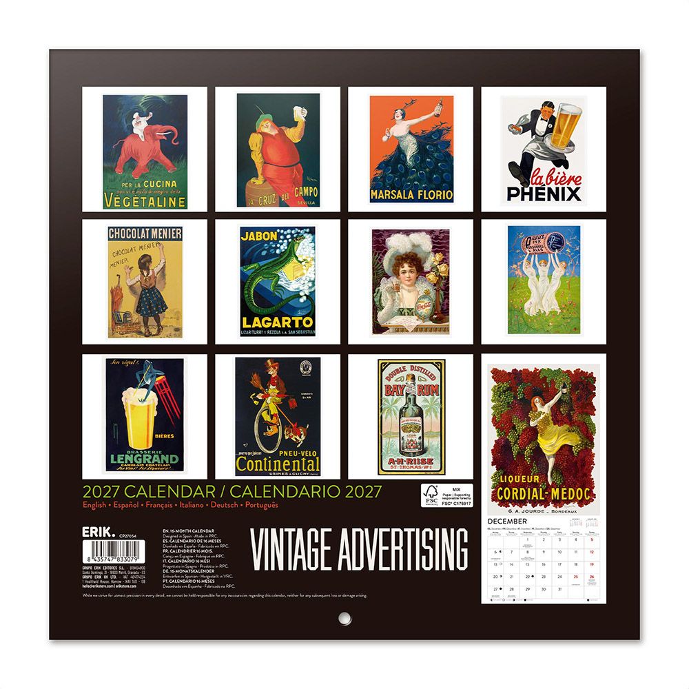 Ημερολόγιο Τοίχου 16 Μηνών 2027 30X30εκ VINTAGE ADVERTISING