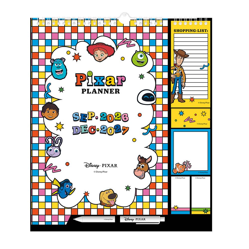 Wall Calendar/Planner 2026/2027 30X34cm DISNEY Pixar