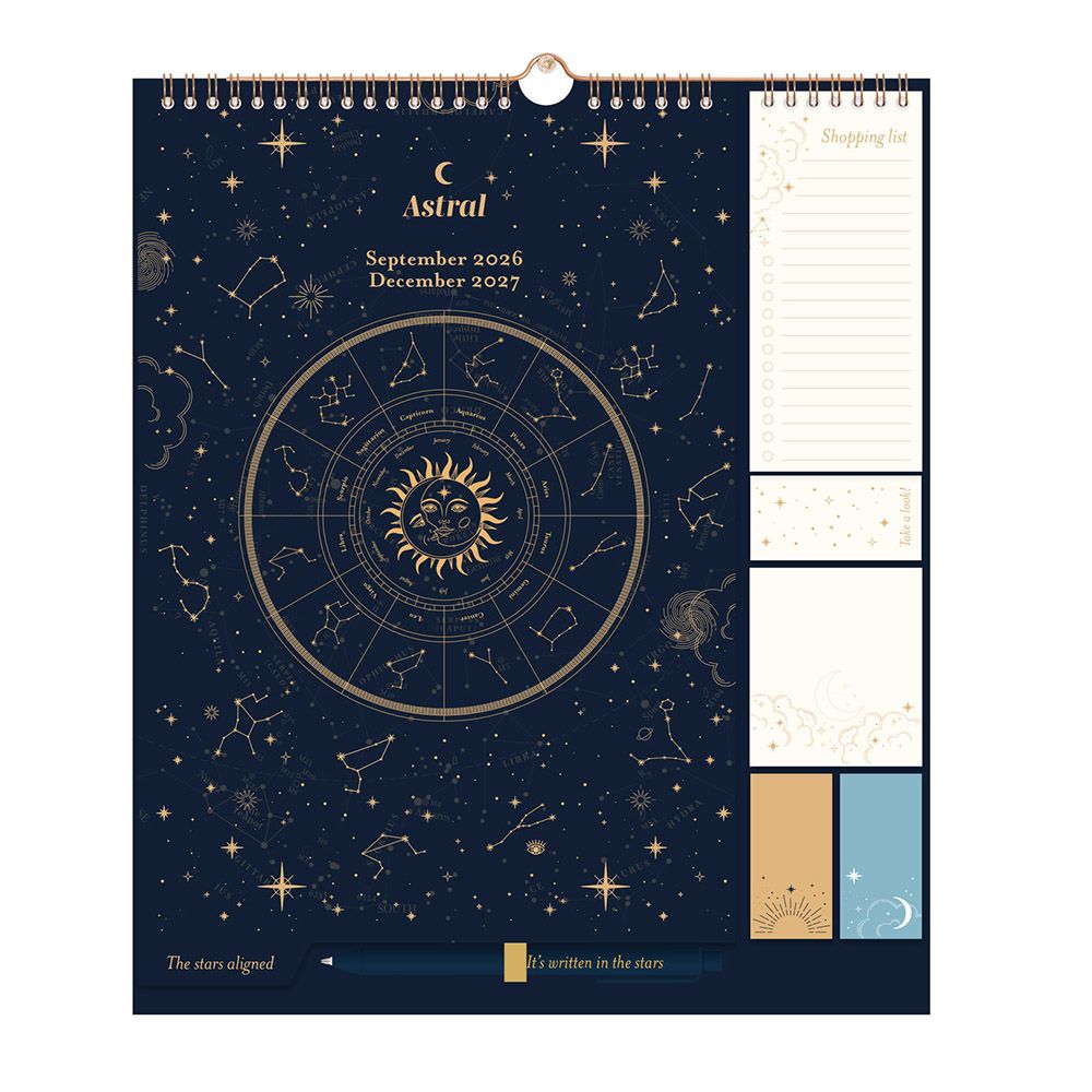 Wall Calendar/Planner 2026/2027 30X34cm ASTRAL
