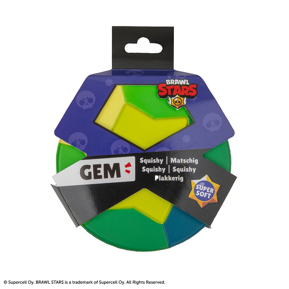 Squishy BRAWL STARS Gem  11x11x2.5 cm