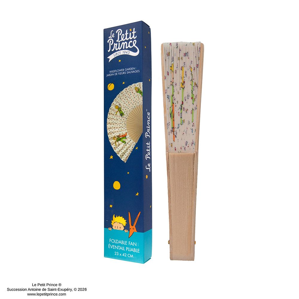 Foldable Fan THE LITTLE PRINCE White Color