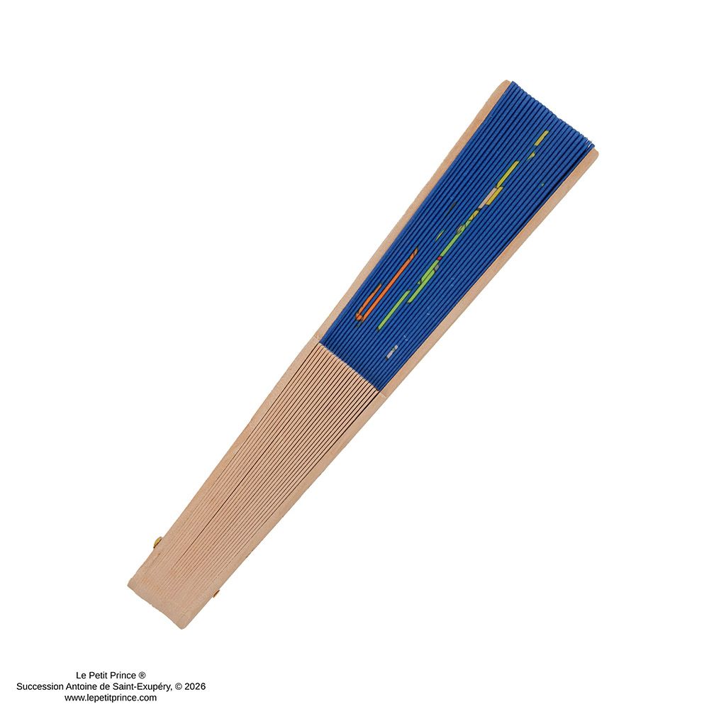 Foldable Fan THE LITTLE PRINCE Blue Color