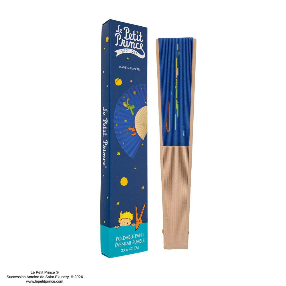 Foldable Fan THE LITTLE PRINCE Blue Color