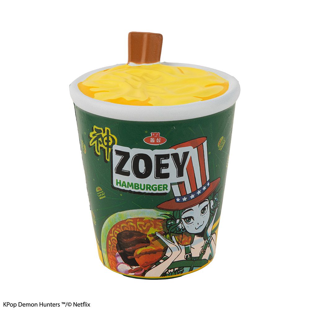 Squishy K-POP DEMON HUNTERS Noodle Cup Zoey Hamburger