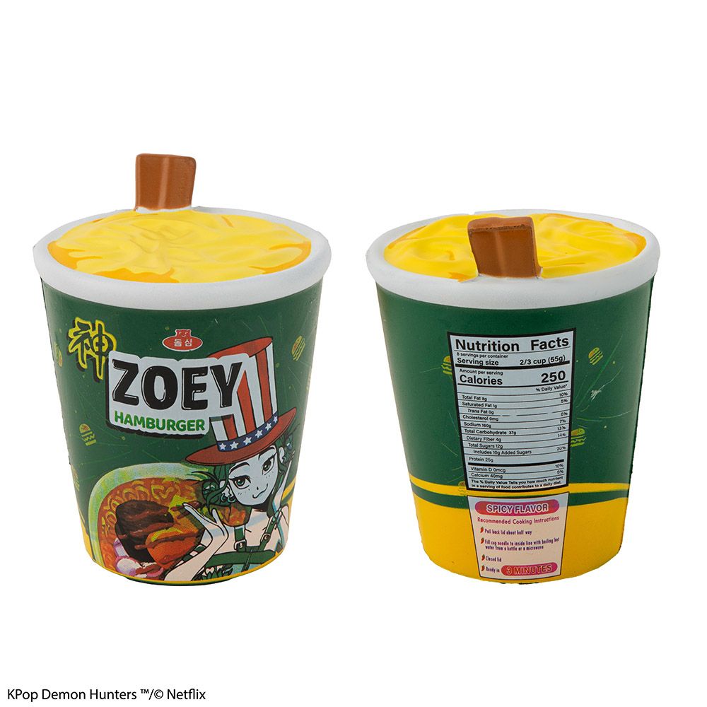 Squishy K-POP DEMON HUNTERS Noodle Cup Zoey Hamburger
