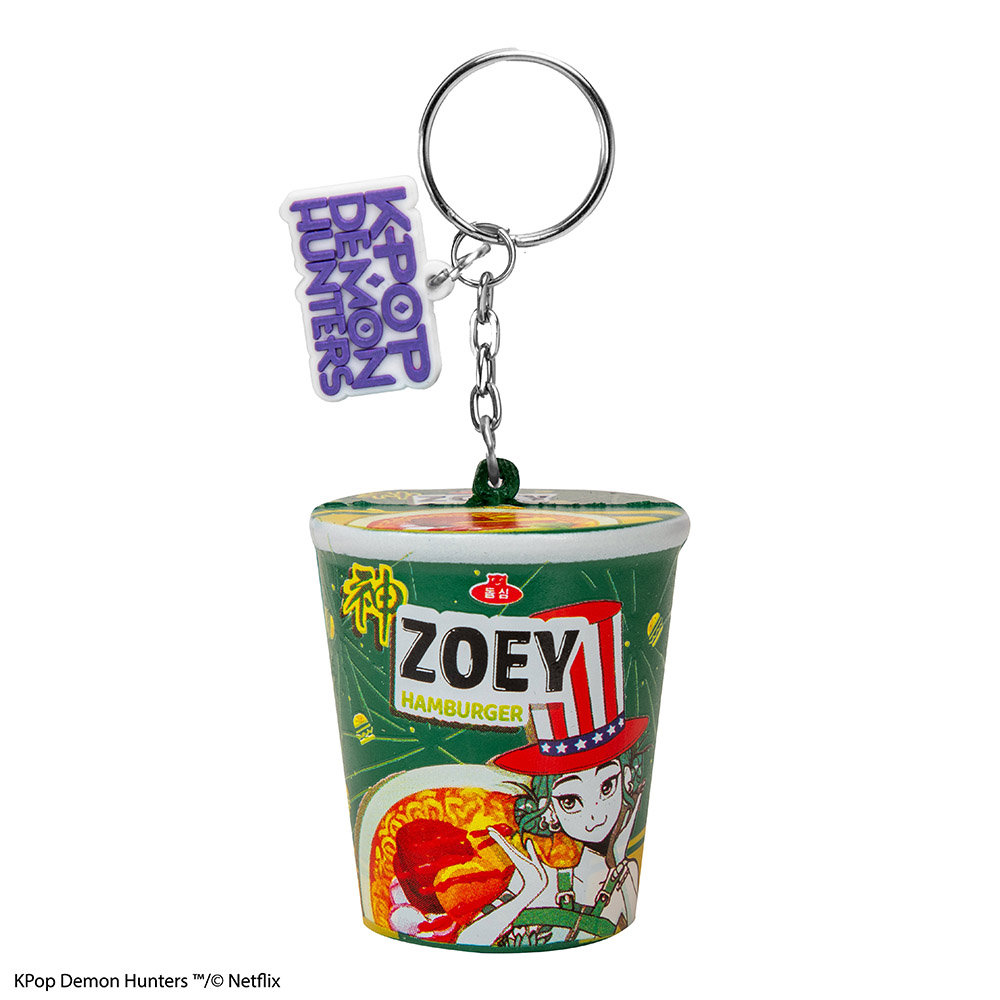 Squishy keyring K-POP DEMON HUNTERS Noodle Cup Zoey Hamburger