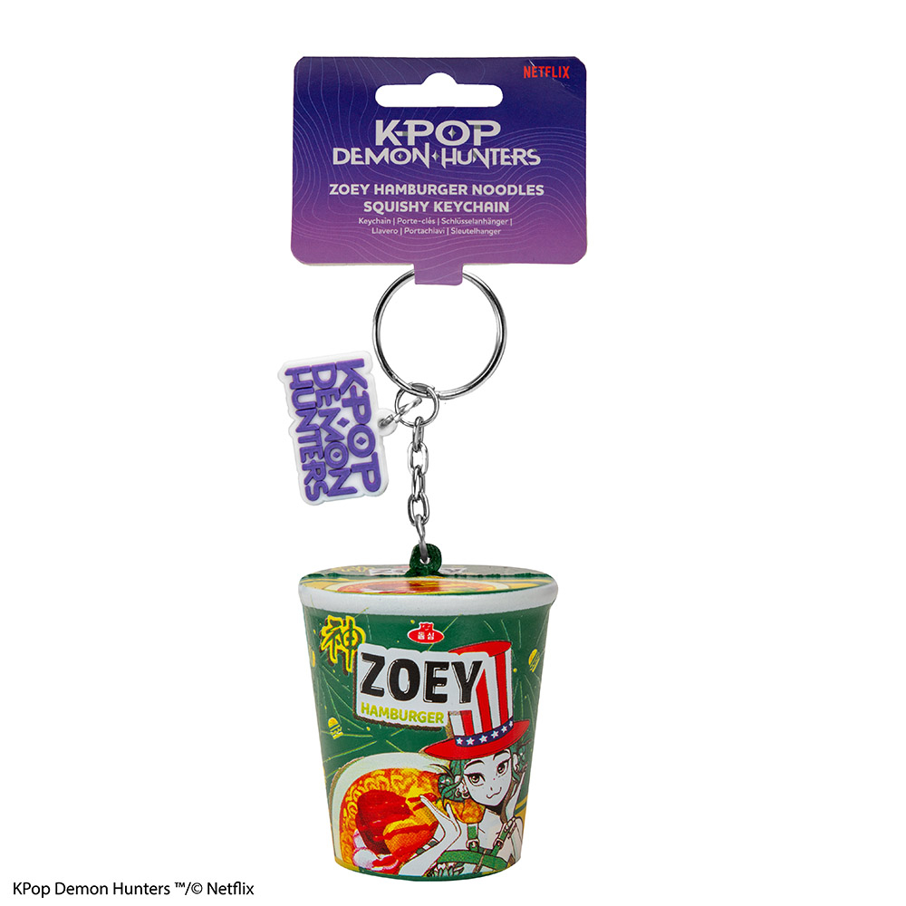 Squishy keyring K-POP DEMON HUNTERS Noodle Cup Zoey Hamburger