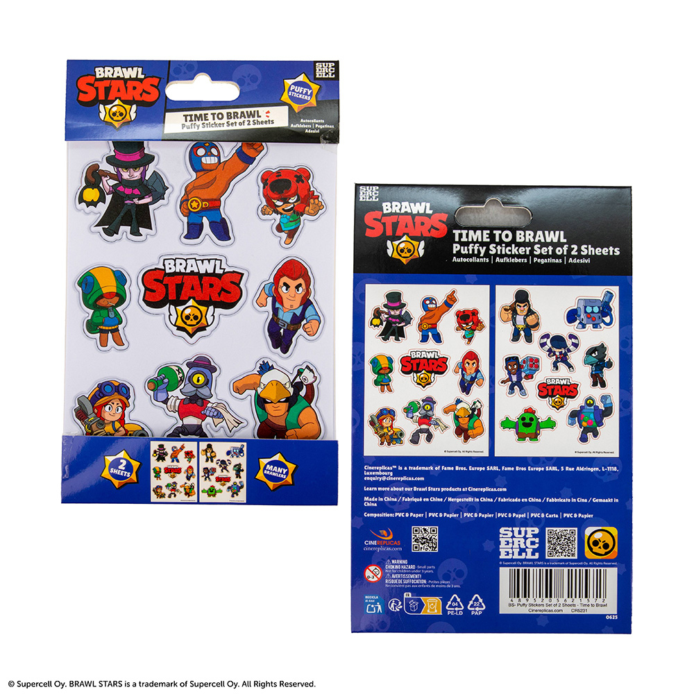 Set Of 2 Puffy Stickers BRAWL STARS