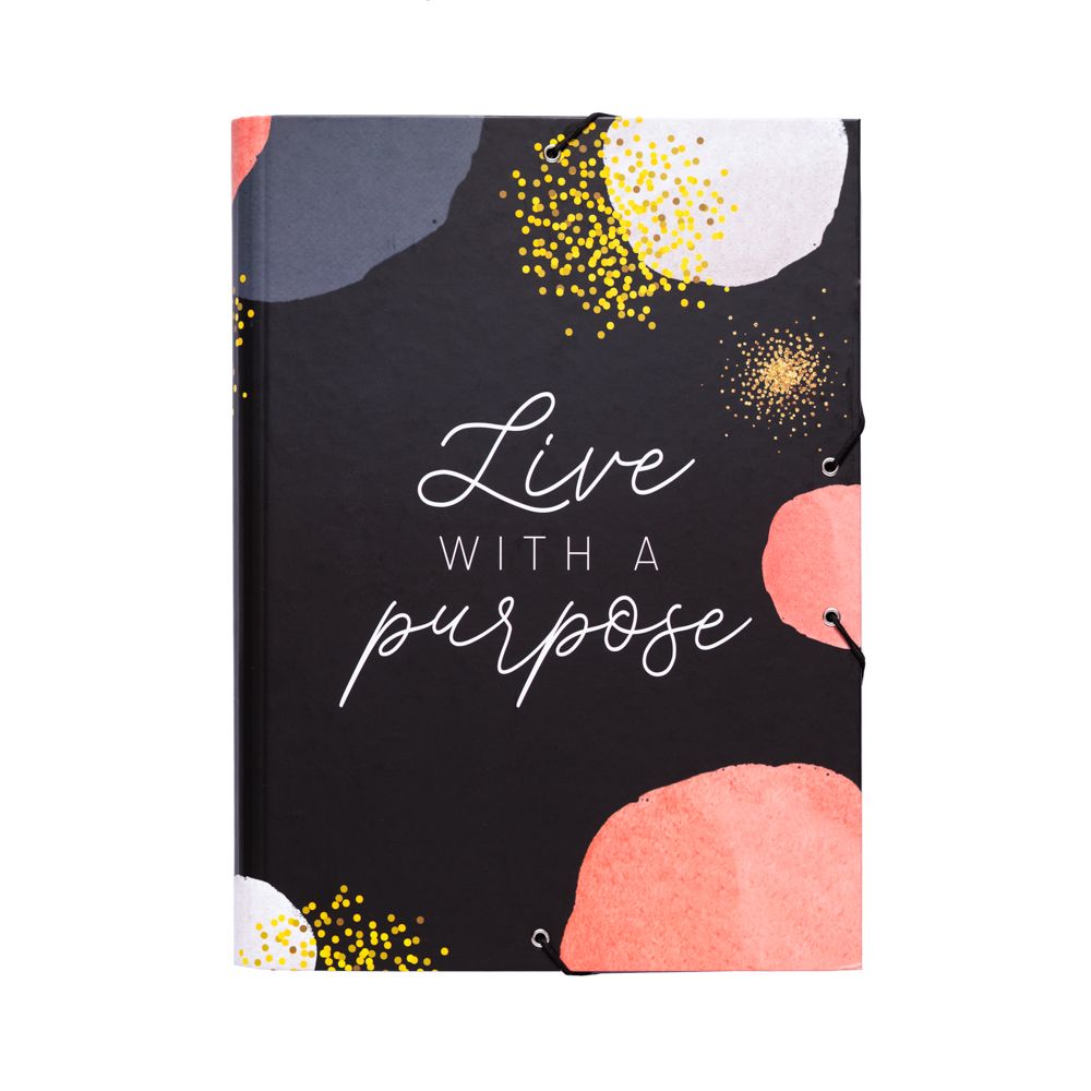 Folder Elastic cord A4 GLITTER Gold Dreams