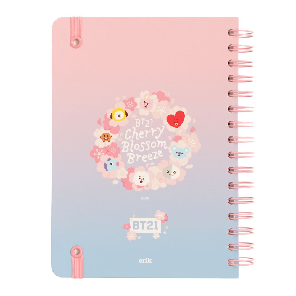Notebook Hardcover Spiral Bullets A5/15X21 BT21 Cherry Blossom