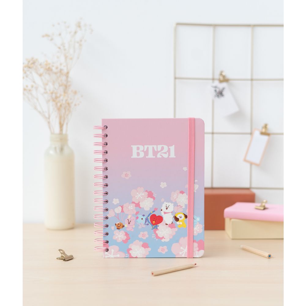 Notebook Hardcover Spiral Bullets A5/15X21 BT21 Cherry Blossom