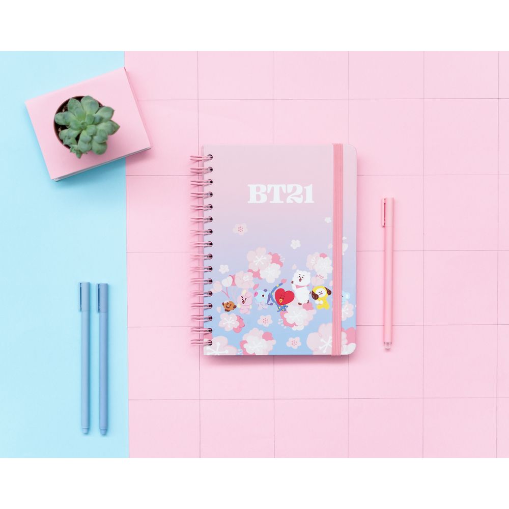 Notebook Hardcover Spiral Bullets A5/15X21 BT21 Cherry Blossom