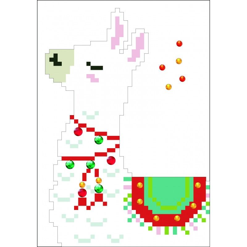 Diamond Dotz Ευχετήρια Κάρτα Merry Christmas Llama