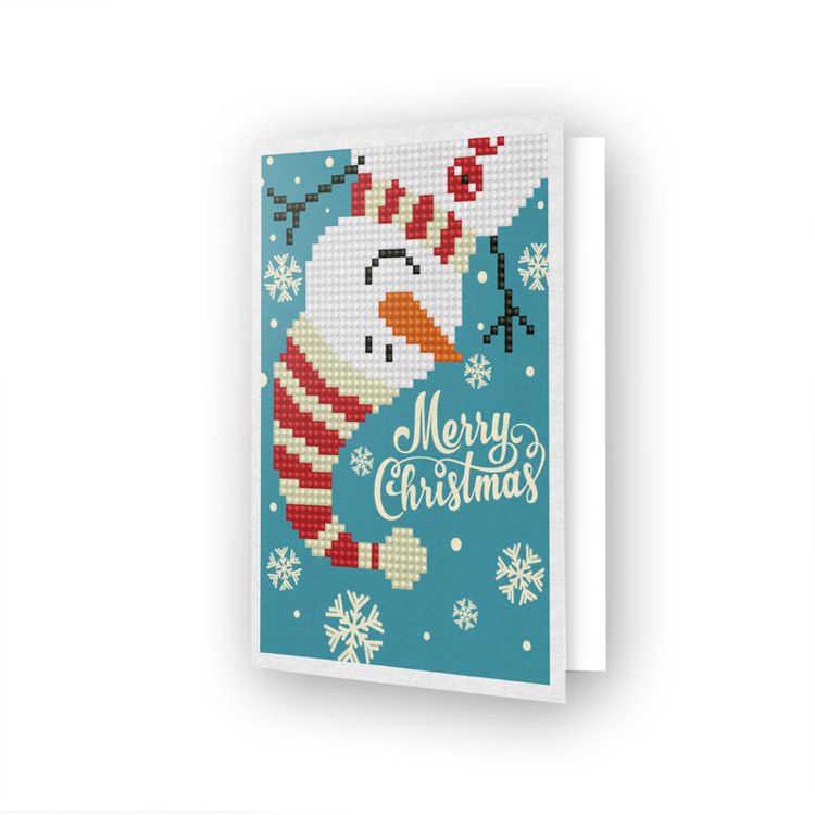 Diamond Dotz Ευχετήρια Κάρτα Merry Christmas Snowman