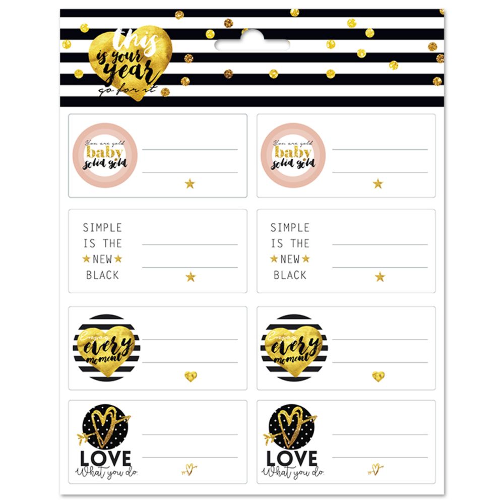Sticky Labels 8x2 GLITTER