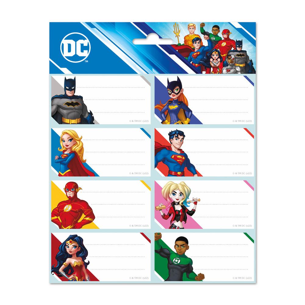 Αυτοκόλλητες Ετικέτες 8x2 DC COMICS Justice League