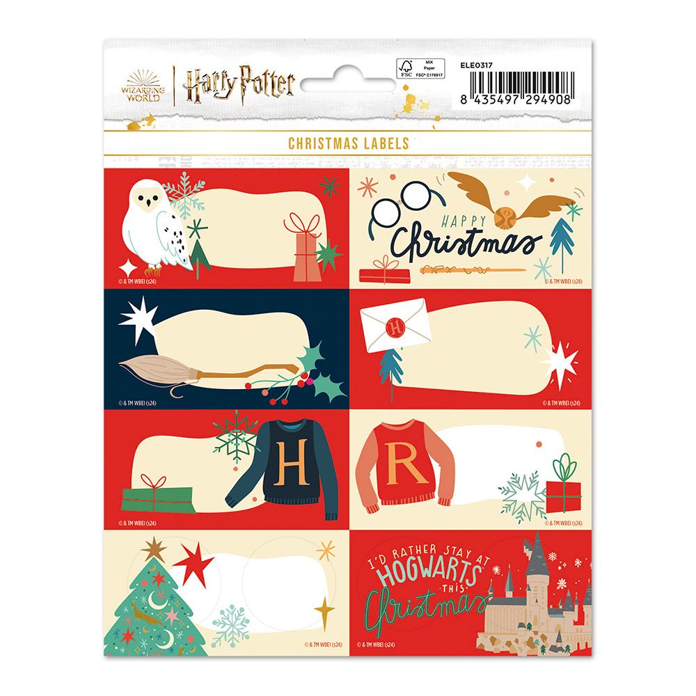 Sticky Labels 8x2 HARRY POTTER Christmas