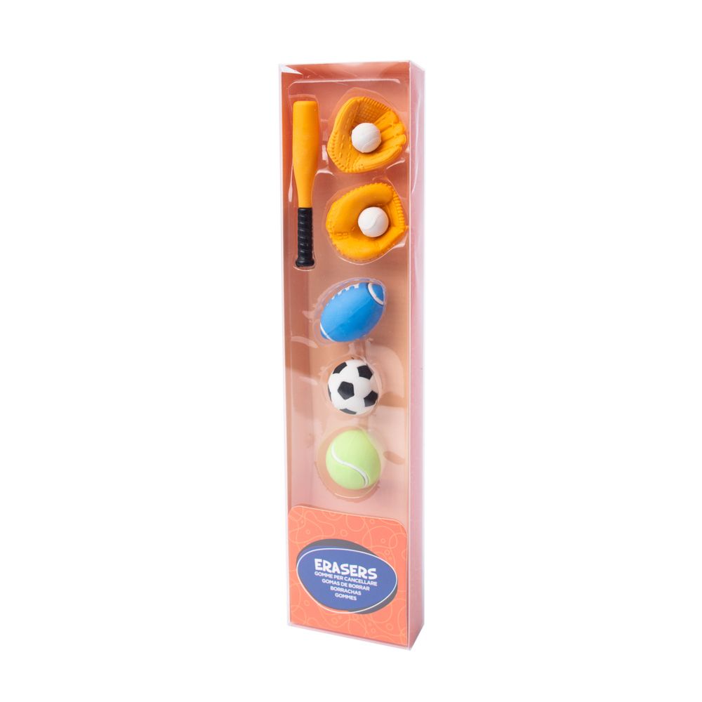 Set 5 Erasers Sports 2