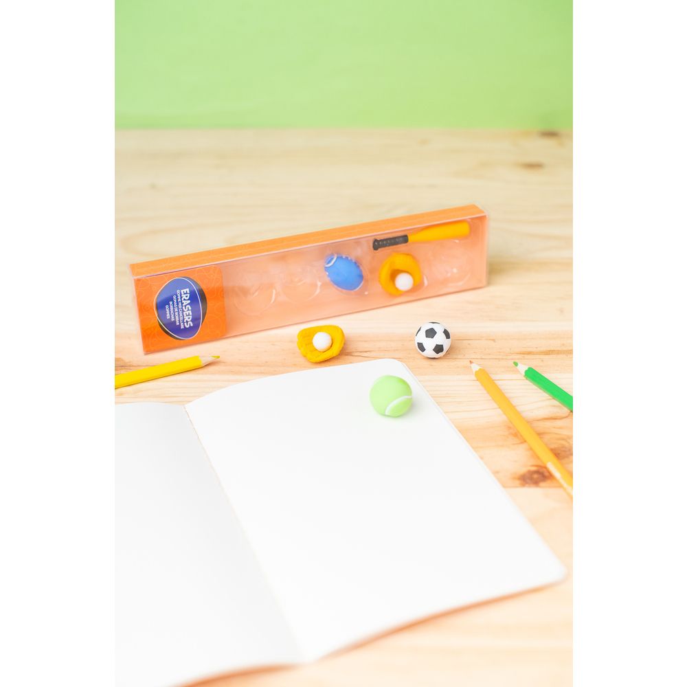 Set 5 Erasers Sports 2