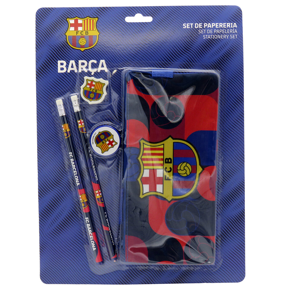 Stationeries Set Triple Pencil Case FC BARCELONA