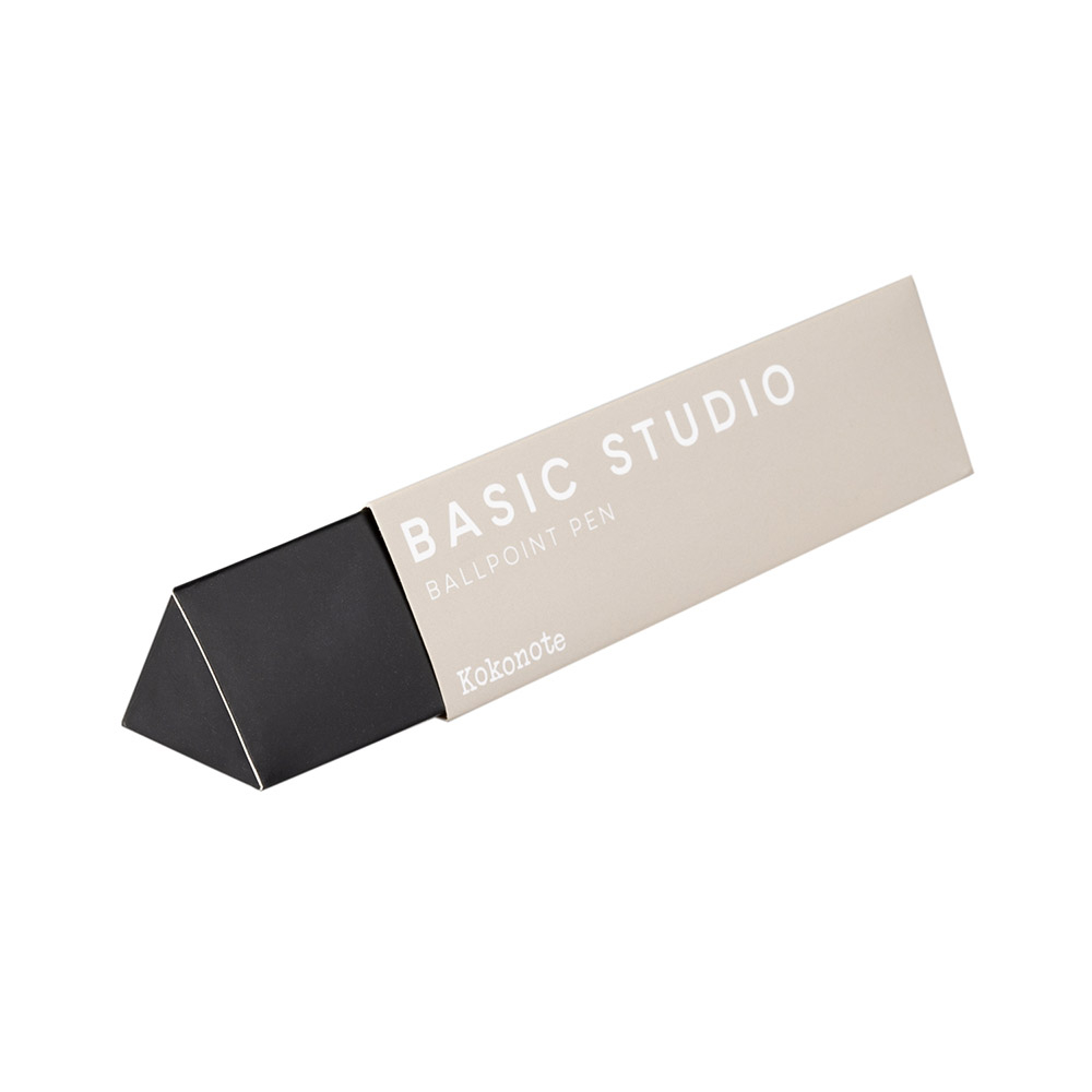 Στυλό 0,70mm KOKONOTE BASIC STUDIO Misty Gray Μπεζ με Επίχρυσες Λεπτομέρειες