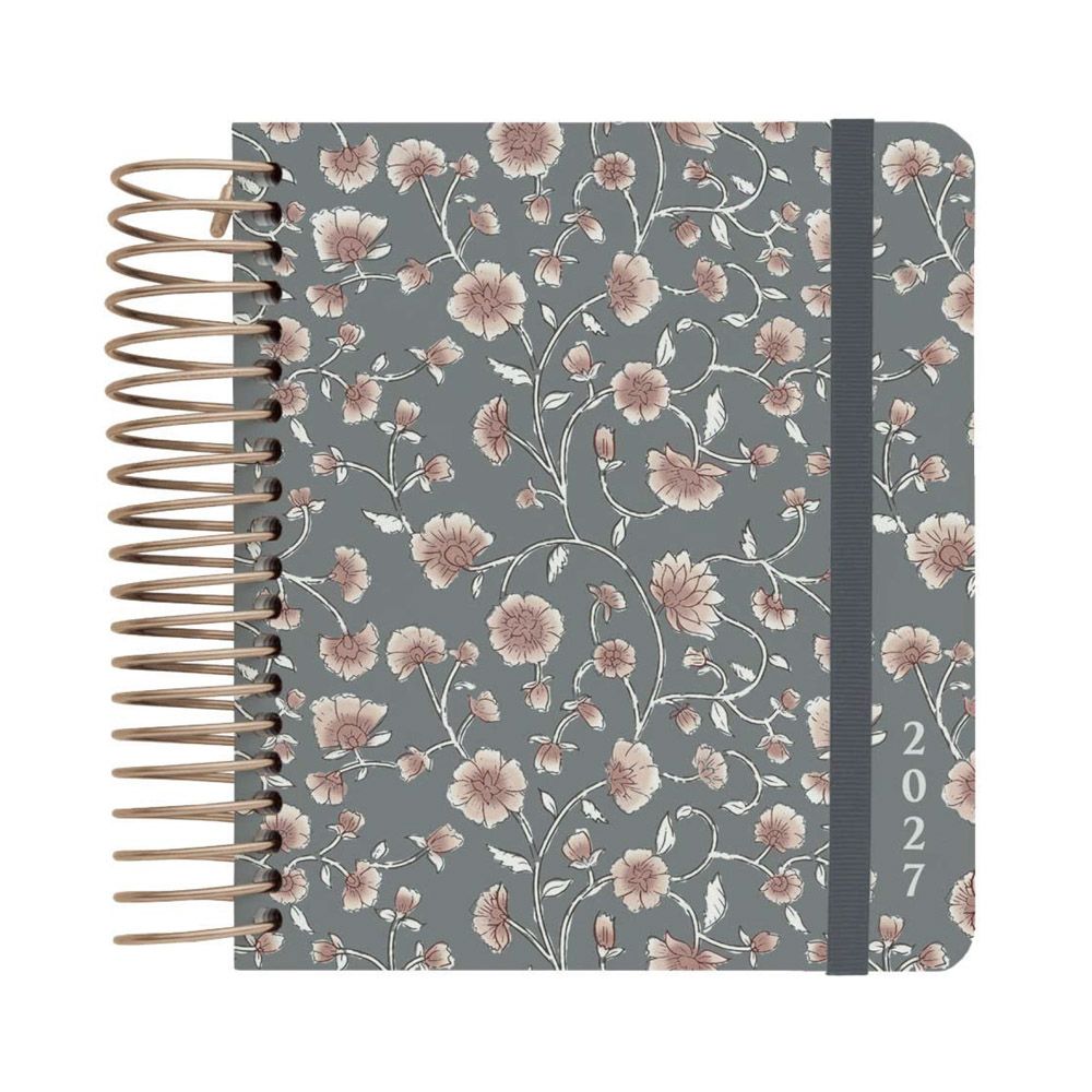 Premium Daily Agenda 2027 Wire-o 12 Months 17,5Χ15cm VENUS TEAL GARDEN by Kokonote