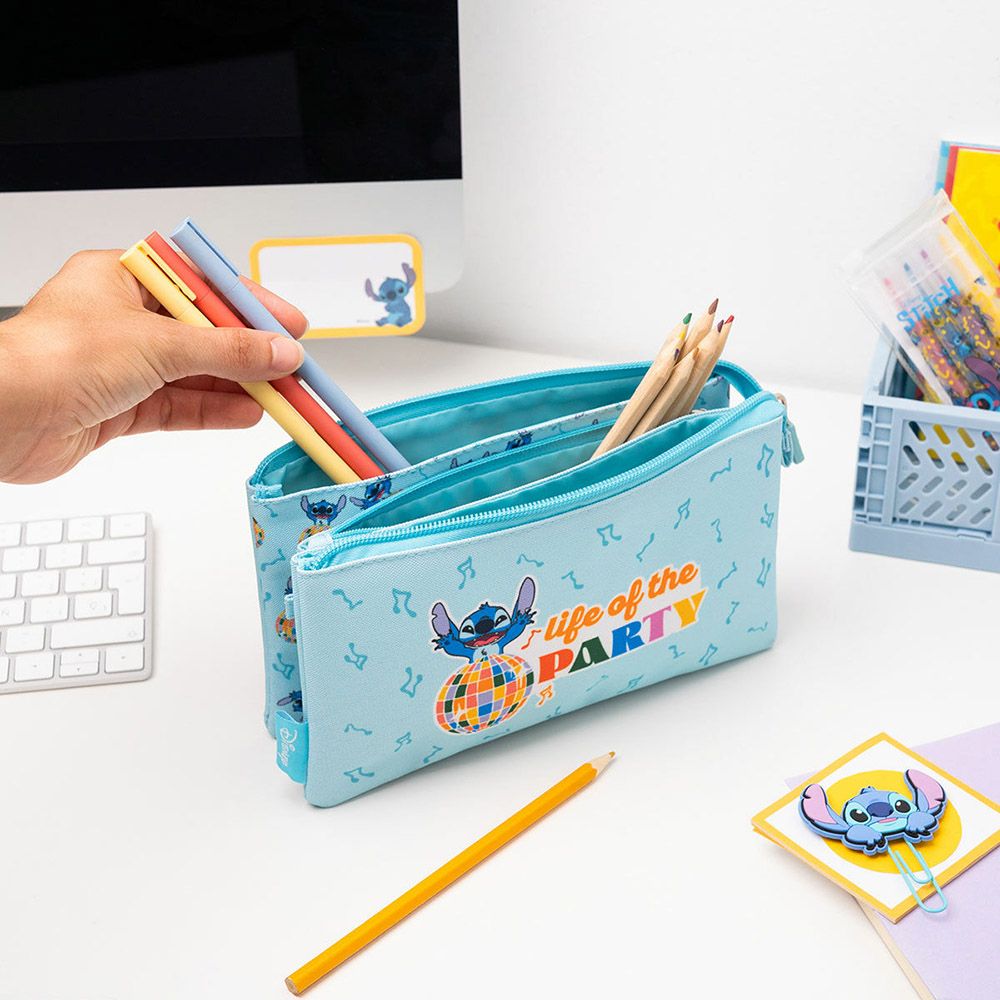 Triple Pencil case 22cm DISNEY Lilo & Stitch Waves