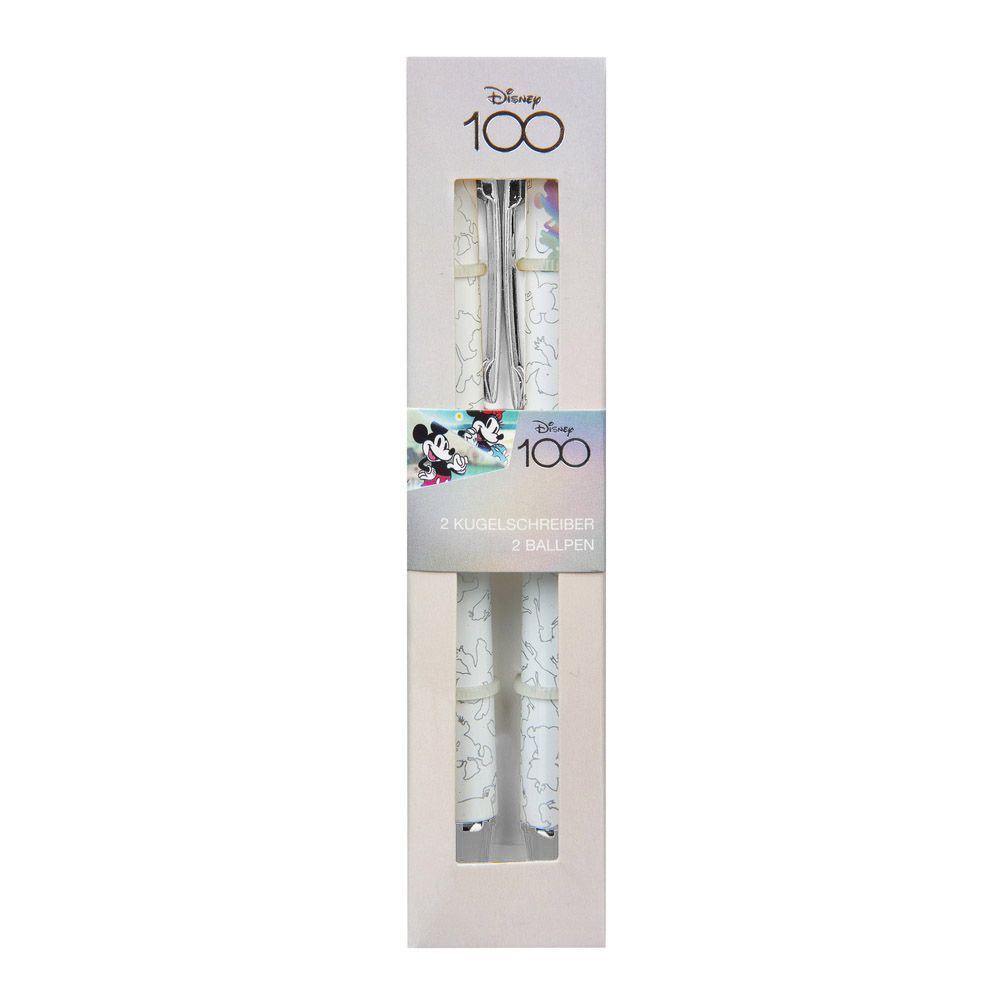 Set of 2 Ballpens with Silver Foil Printing DISNEY 100th Anniversary