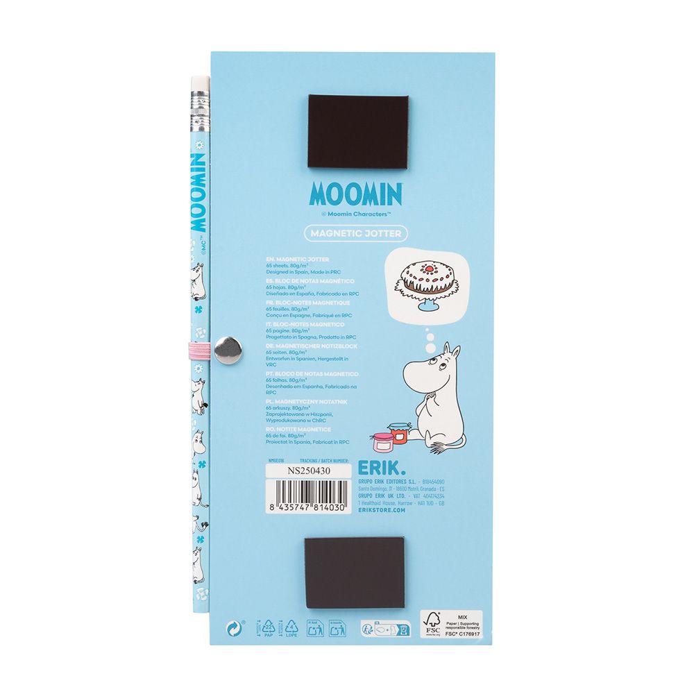 Μπλοκ Σημειώσεων 65φ με Μαγνήτη & Μολύβι MOOMIN