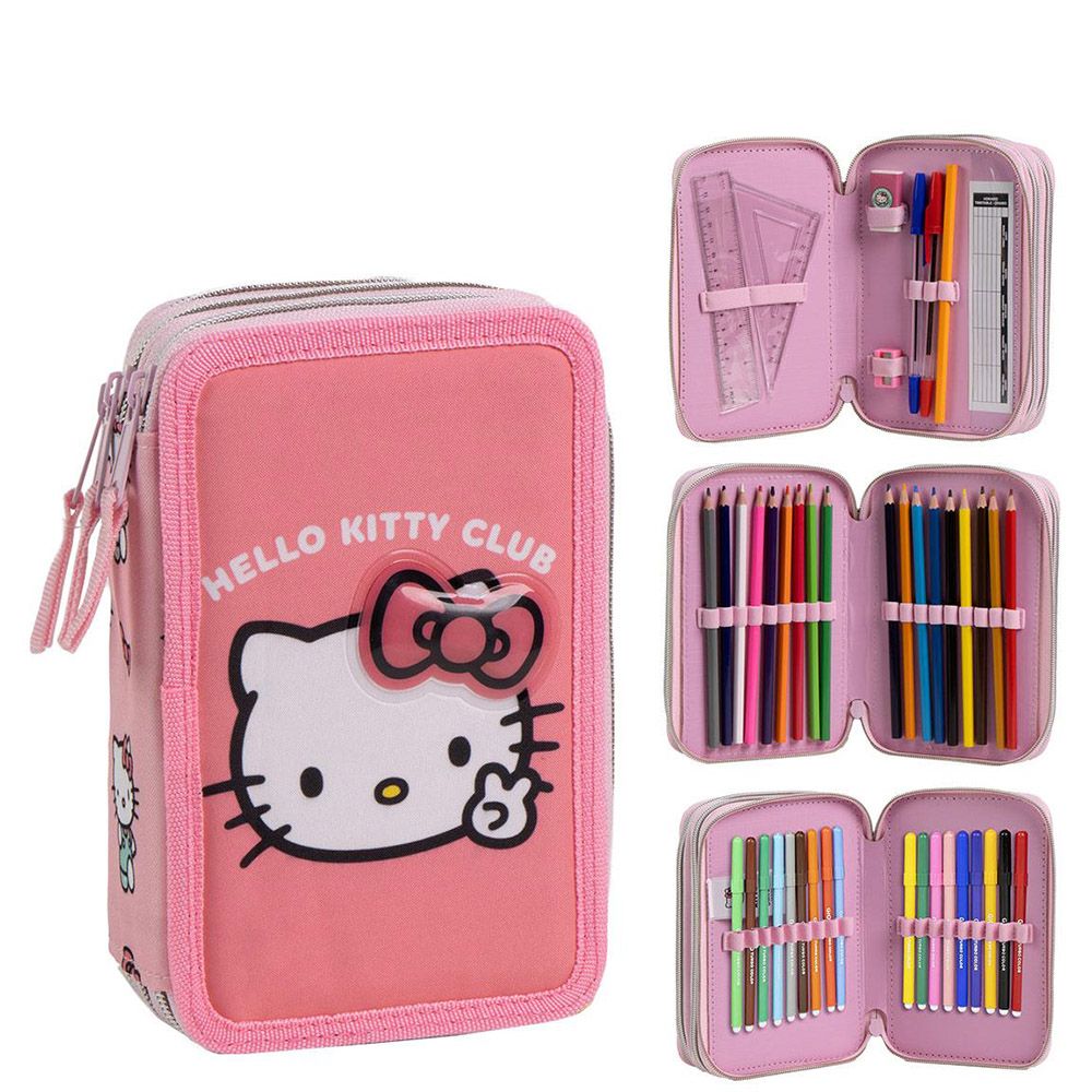 Σετ με Τσάντα Πλάτης + Κασετίνα Τριπλή HELLO KITTY #2