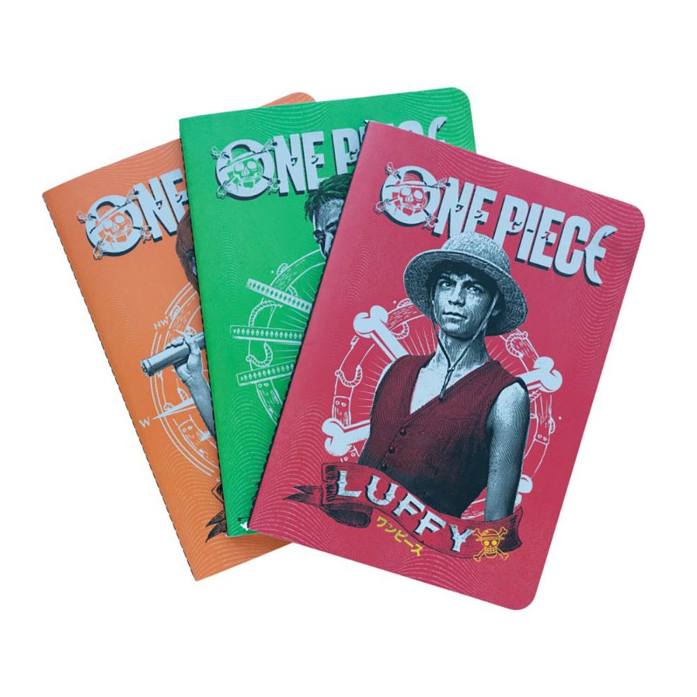 Σετ 3 Τετραδίων Α5/15X21 Netflix ONE PIECE Monkey D. Luffy, Roronoa Zoro & Nami