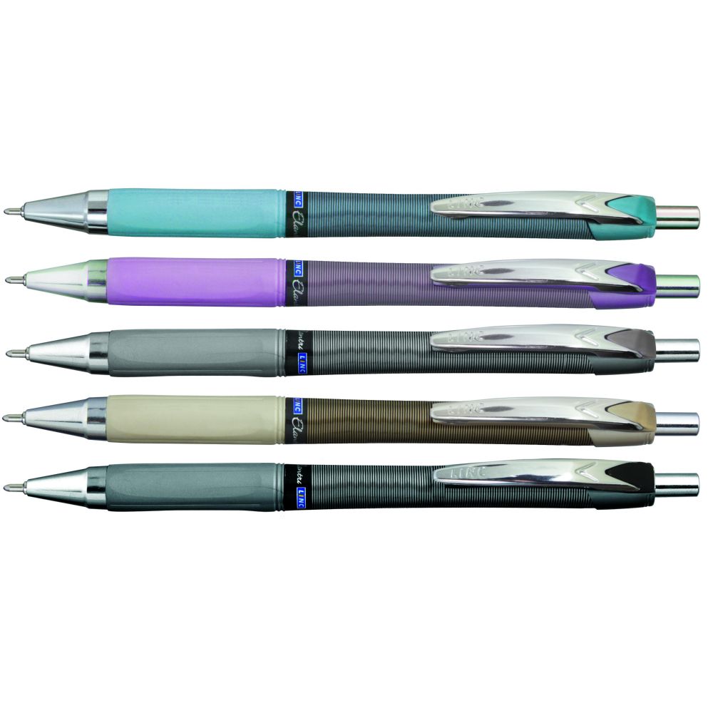 Ball pen LINC Elantra/μπλε, Κουτί 12τμχ, σε 5 μεταλιζέ χρώματα