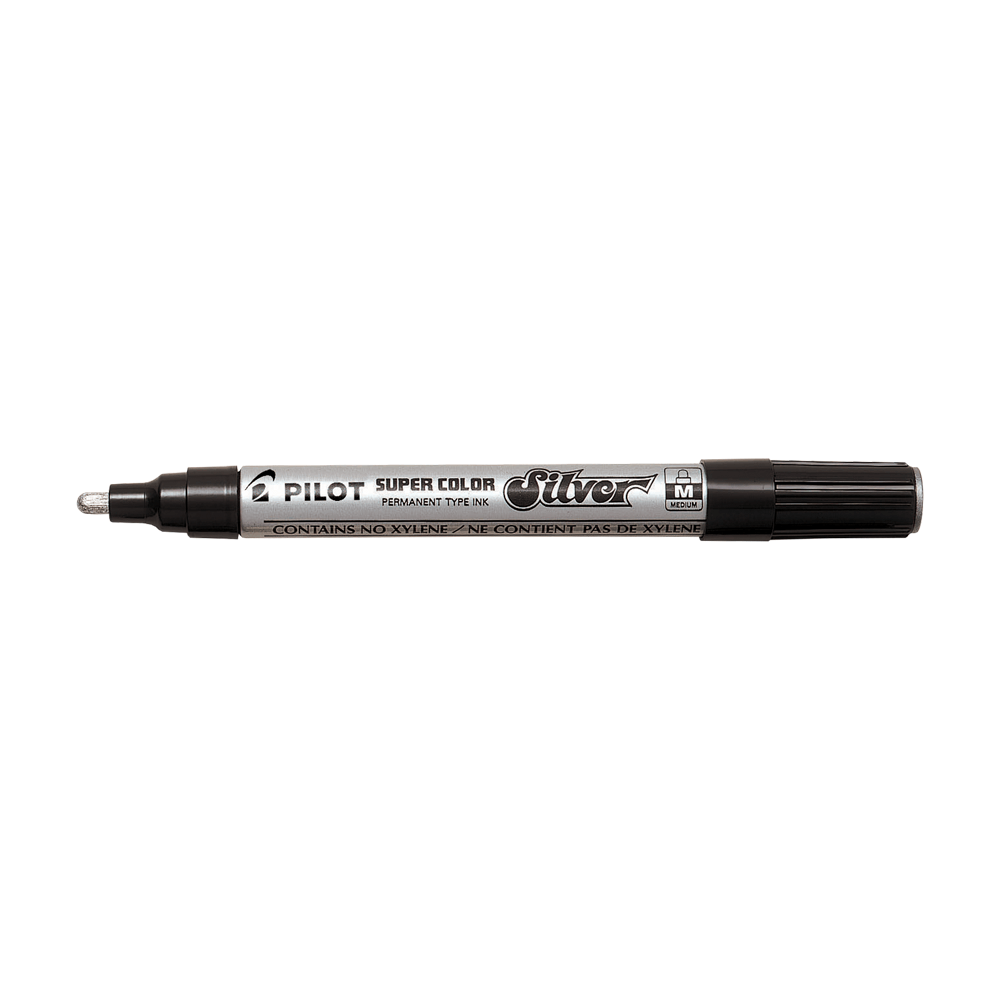 PILOT Μαρκαδόρος Super Color 4.5mm Medium Ασημί 12 Τεμάχια