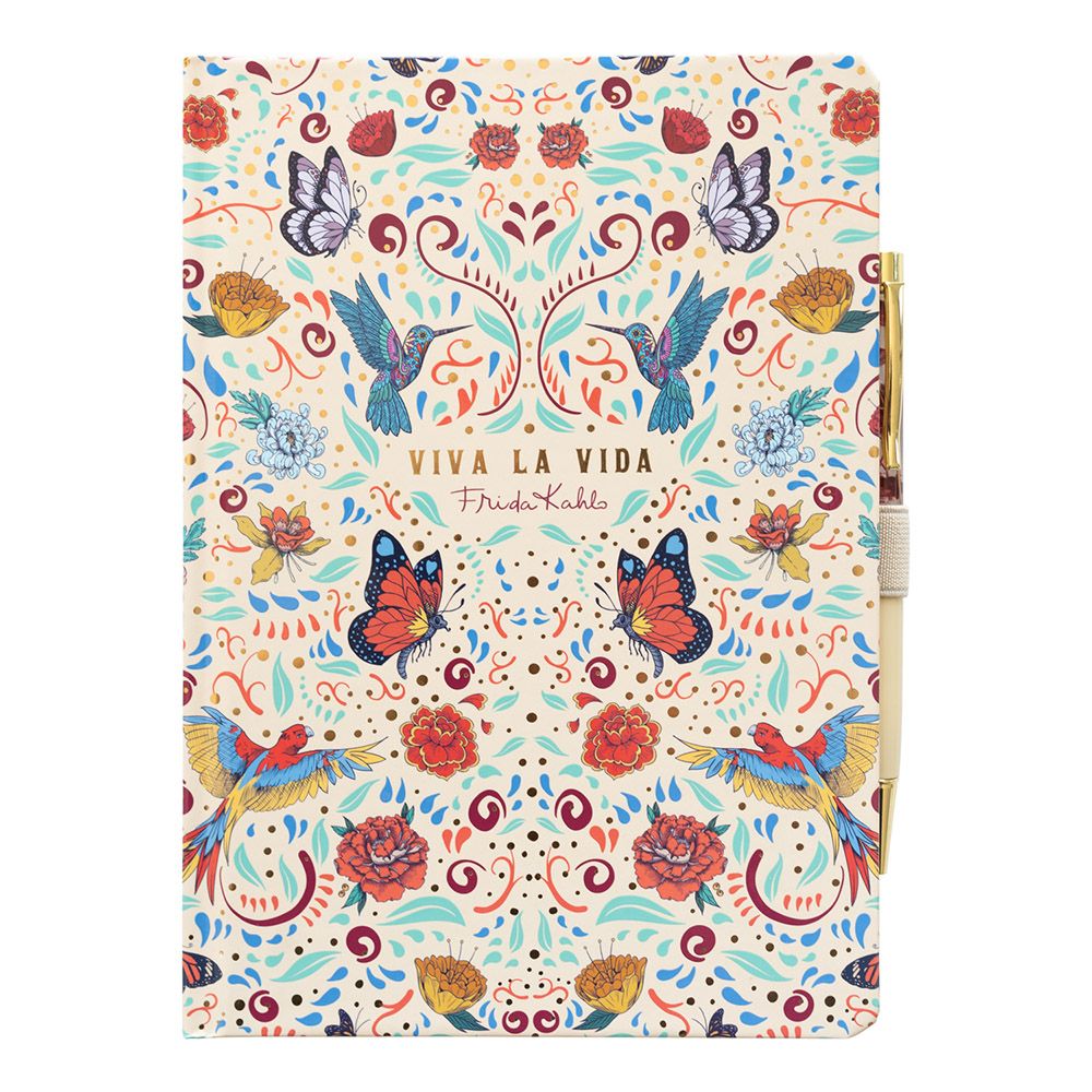 Premium Notebook A5 with 96sh of 100gr and Pen FRIDA KAHLO Viva La Vida