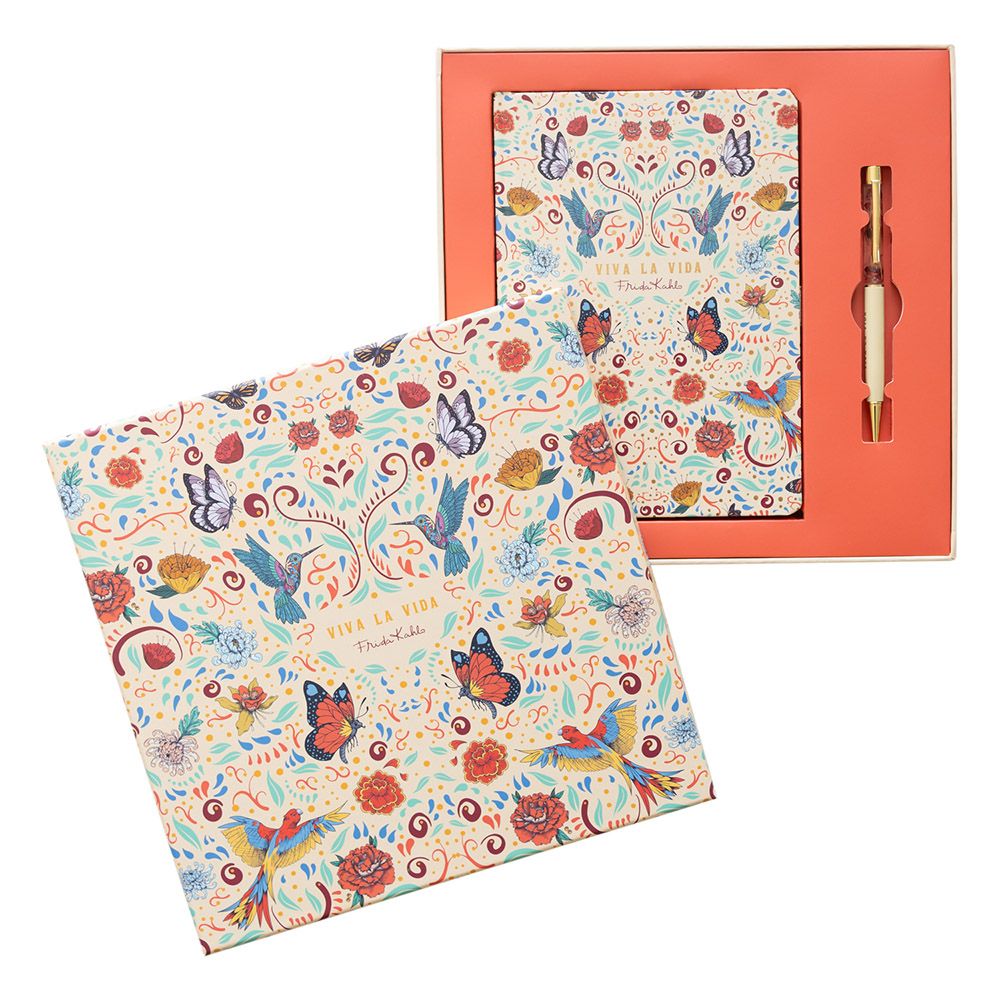 Premium Notebook A5 with 96sh of 100gr and Pen FRIDA KAHLO Viva La Vida