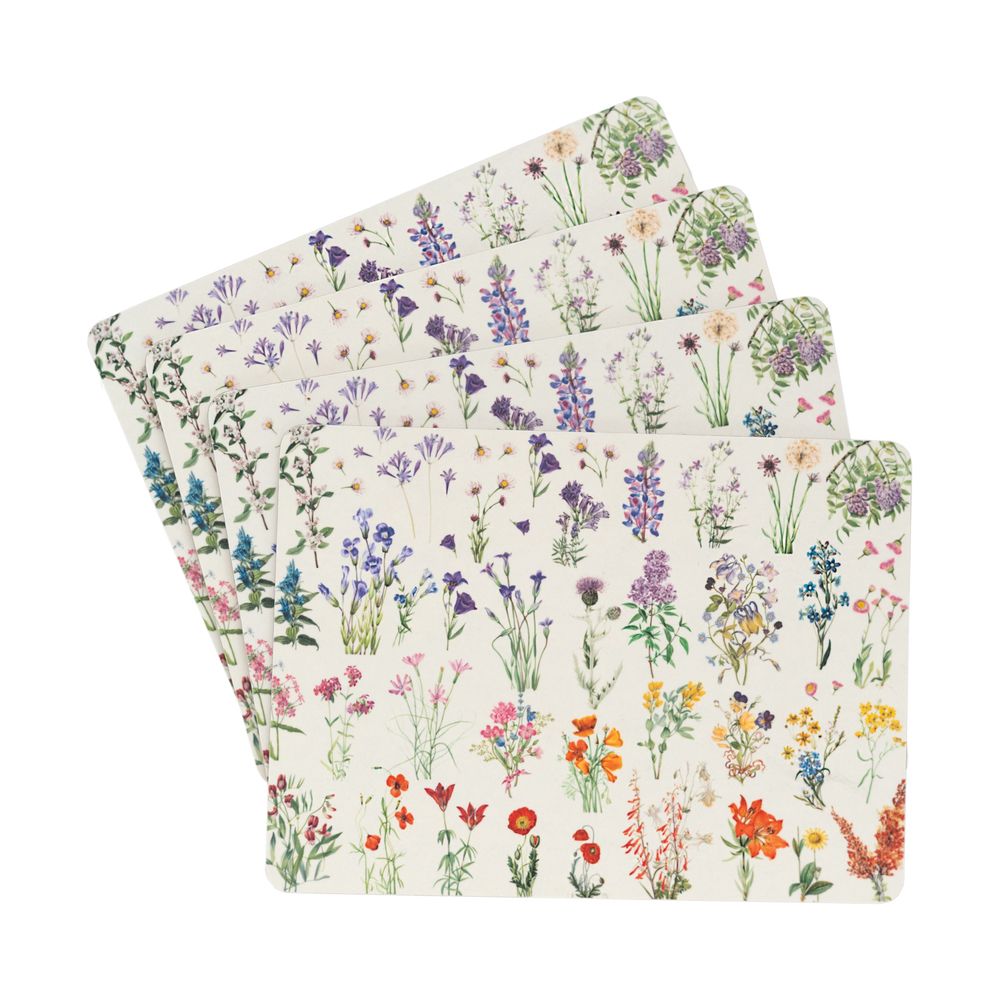 Set of 4 table mats BOTANICAL Wild Flowers by Kokonote